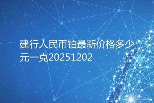 建行人民币铂最新价格多少元一克20251202