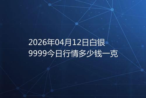 2026年04月12日白银9999今日行情多少钱一克