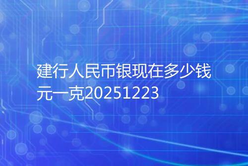 建行人民币银现在多少钱元一克20251223