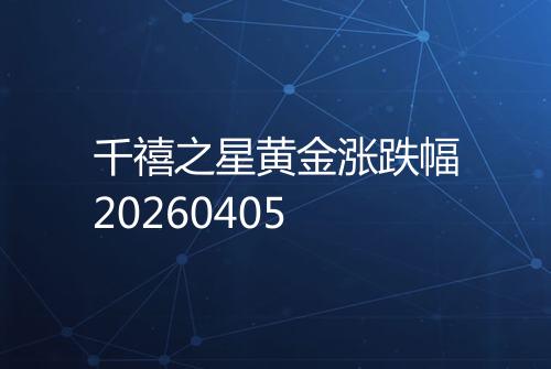 千禧之星黄金涨跌幅20260405