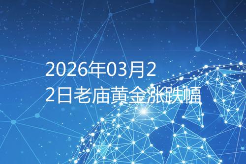 2026年03月22日老庙黄金涨跌幅