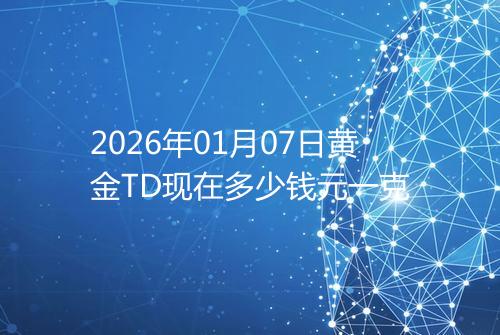 2026年01月07日黄金TD现在多少钱元一克
