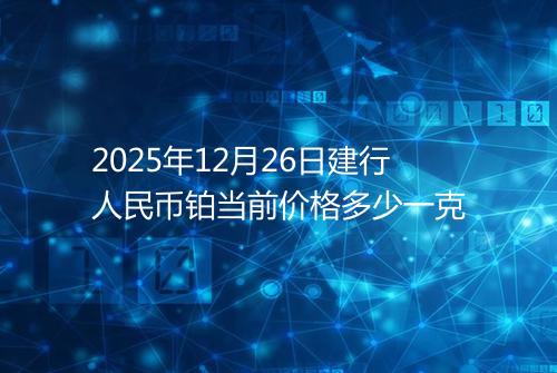 2025年12月26日建行人民币铂当前价格多少一克