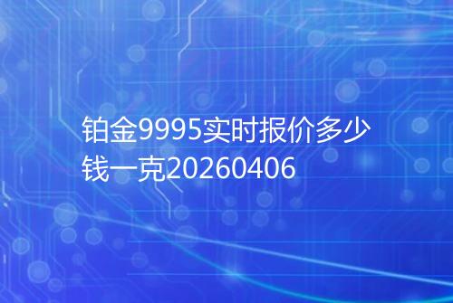 铂金9995实时报价多少钱一克20260406