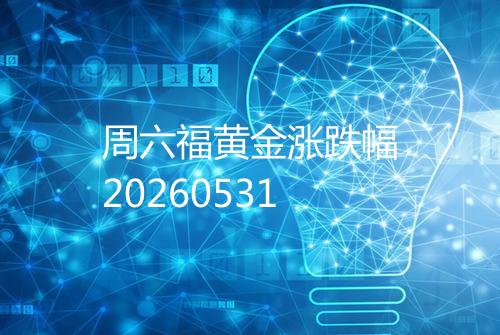 周六福黄金涨跌幅20260531
