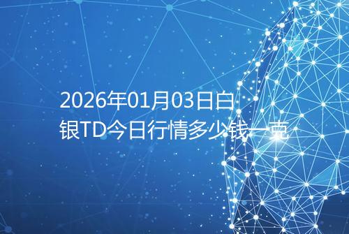 2026年01月03日白银TD今日行情多少钱一克