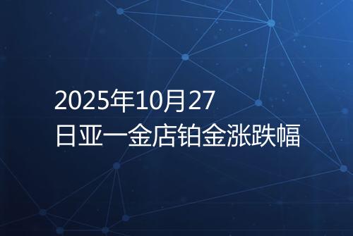 2025年10月27日亚一金店铂金涨跌幅