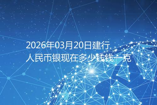 2026年03月20日建行人民币银现在多少钱钱一克