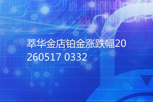 萃华金店铂金涨跌幅20260517 0332