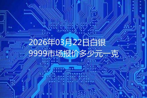 2026年03月22日白银9999市场报价多少元一克