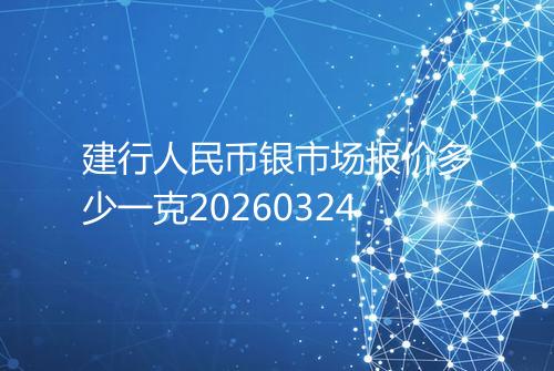 建行人民币银市场报价多少一克20260324