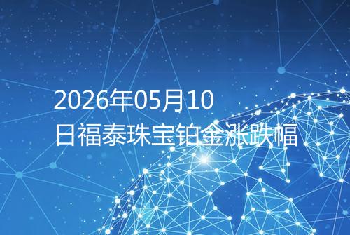 2026年05月10日福泰珠宝铂金涨跌幅
