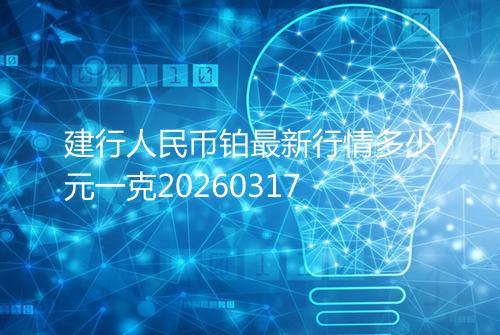建行人民币铂最新行情多少元一克20260317