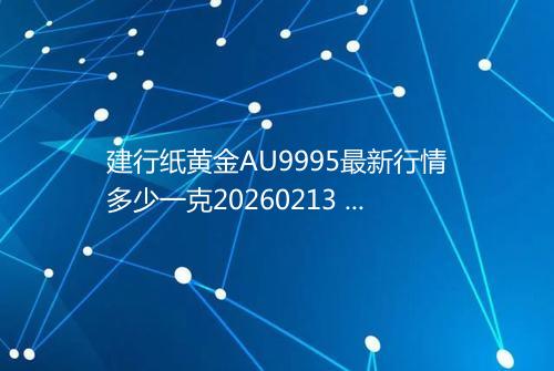 建行纸黄金AU9995最新行情多少一克20260213 1121