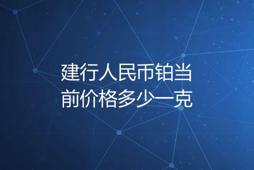 建行人民币铂当前价格多少一克