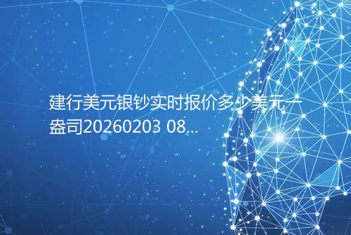 建行美元银钞实时报价多少美元一盎司20260203 0823