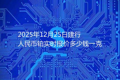 2025年12月25日建行人民币铂实时报价多少钱一克