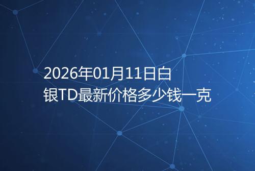 2026年01月11日白银TD最新价格多少钱一克