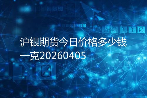 沪银期货今日价格多少钱一克20260405