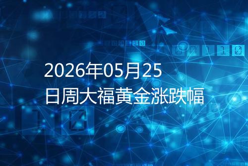 2026年05月25日周大福黄金涨跌幅