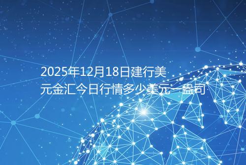 2025年12月18日建行美元金汇今日行情多少美元一盎司