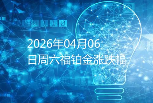 2026年04月06日周六福铂金涨跌幅