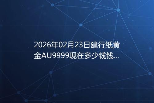 2026年02月23日建行纸黄金AU9999现在多少钱钱一克