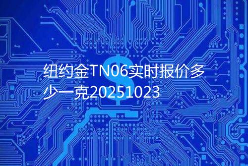 纽约金TN06实时报价多少一克20251023