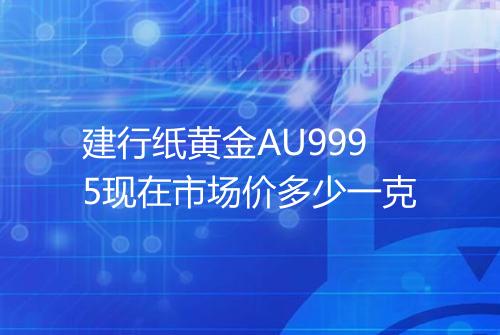 建行纸黄金AU9995现在市场价多少一克
