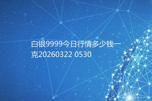 白银9999今日行情多少钱一克20260322 0530