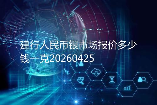 建行人民币银市场报价多少钱一克20260425