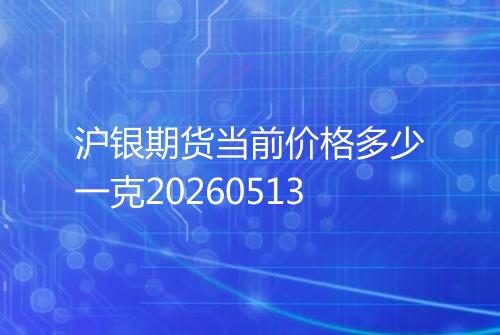 沪银期货当前价格多少一克20260513