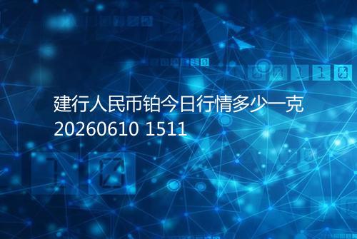 建行人民币铂今日行情多少一克20260610 1511