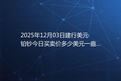 2025年12月03日建行美元铂钞今日买卖价多少美元一盎司