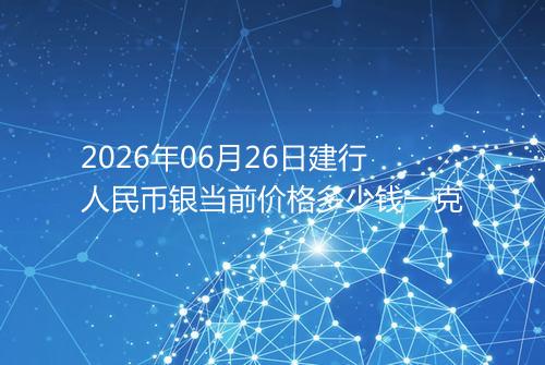 2026年06月26日建行人民币银当前价格多少钱一克