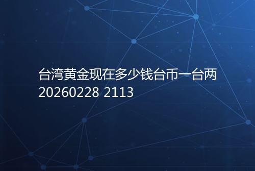台湾黄金现在多少钱台币一台两20260228 2113