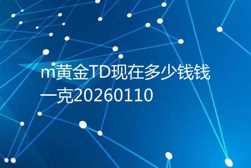 m黄金TD现在多少钱钱一克20260110
