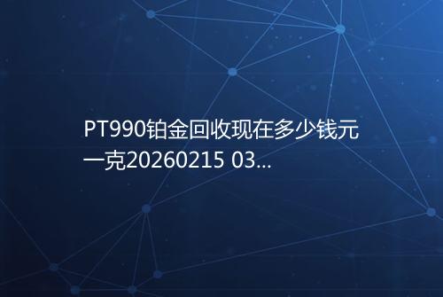 PT990铂金回收现在多少钱元一克20260215 0326