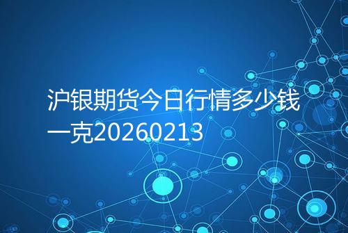 沪银期货今日行情多少钱一克20260213