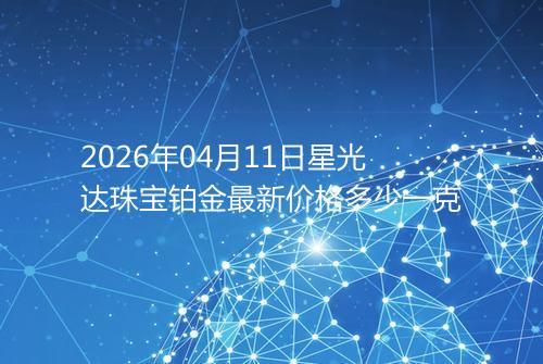 2026年04月11日星光达珠宝铂金最新价格多少一克