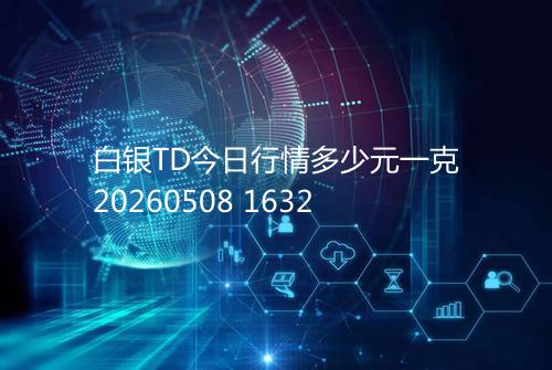 白银TD今日行情多少元一克20260508 1632
