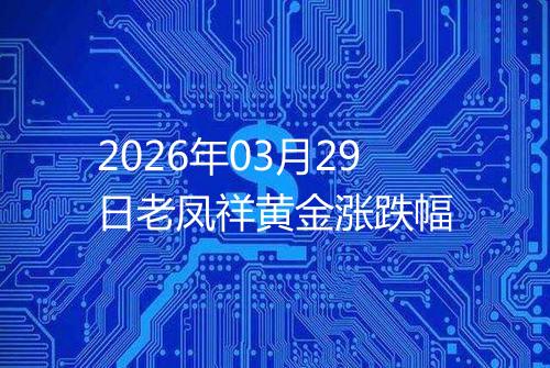 2026年03月29日老凤祥黄金涨跌幅