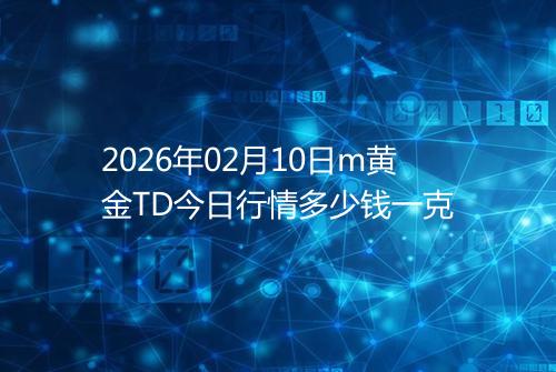 2026年02月10日m黄金TD今日行情多少钱一克