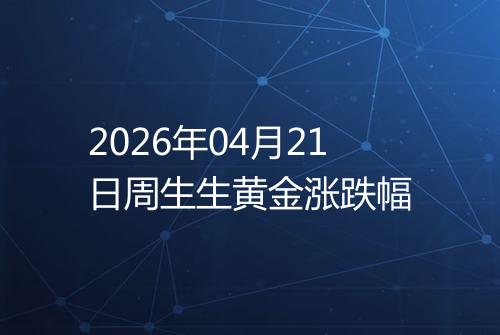 2026年04月21日周生生黄金涨跌幅