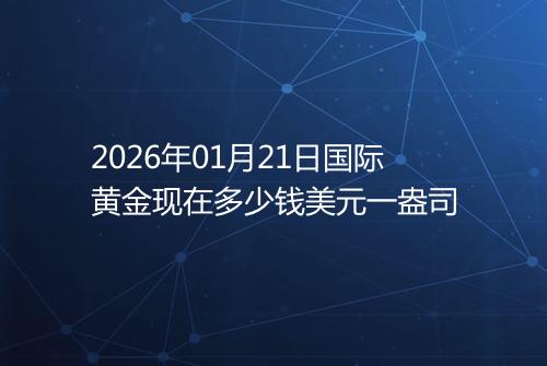 2026年01月21日国际黄金现在多少钱美元一盎司