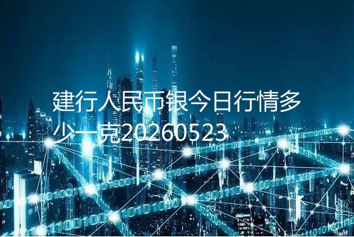 建行人民币银今日行情多少一克20260523