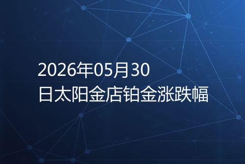 2026年05月30日太阳金店铂金涨跌幅