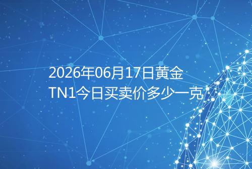 2026年06月17日黄金TN1今日买卖价多少一克