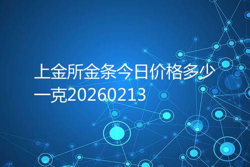 上金所金条今日价格多少一克20260213