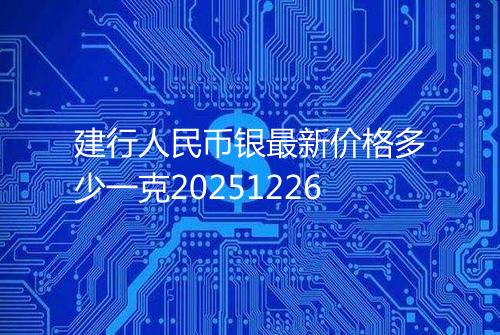 建行人民币银最新价格多少一克20251226